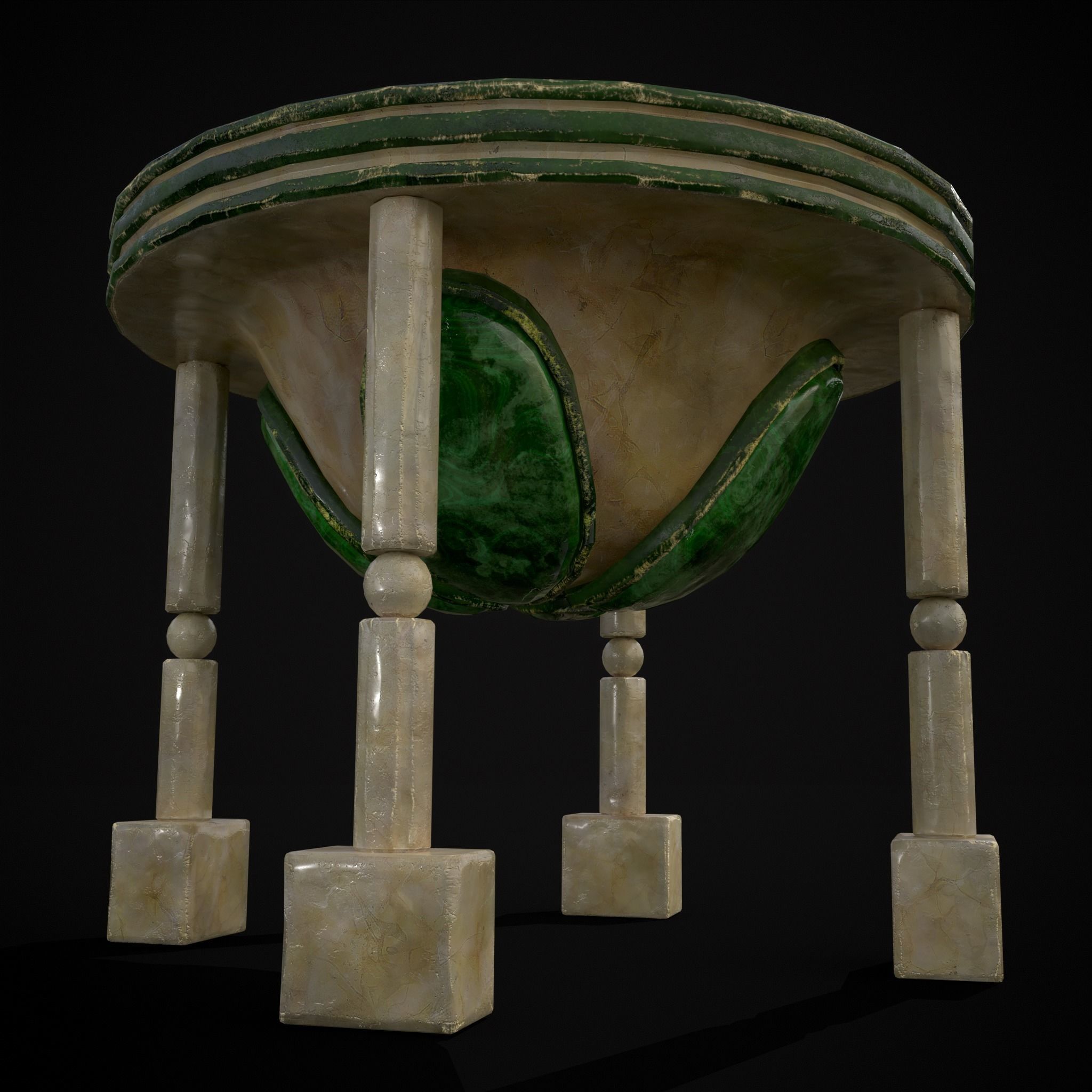 Marble Cauldron Low-poly 3D model_20