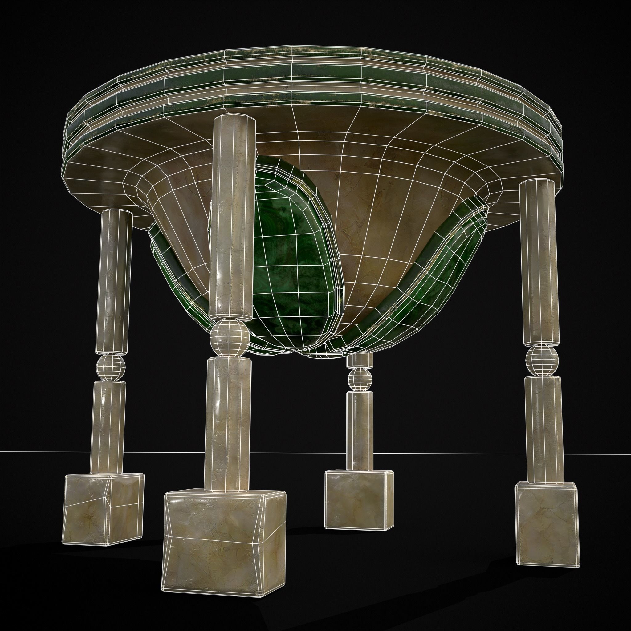 Marble Cauldron Low-poly 3D model_3