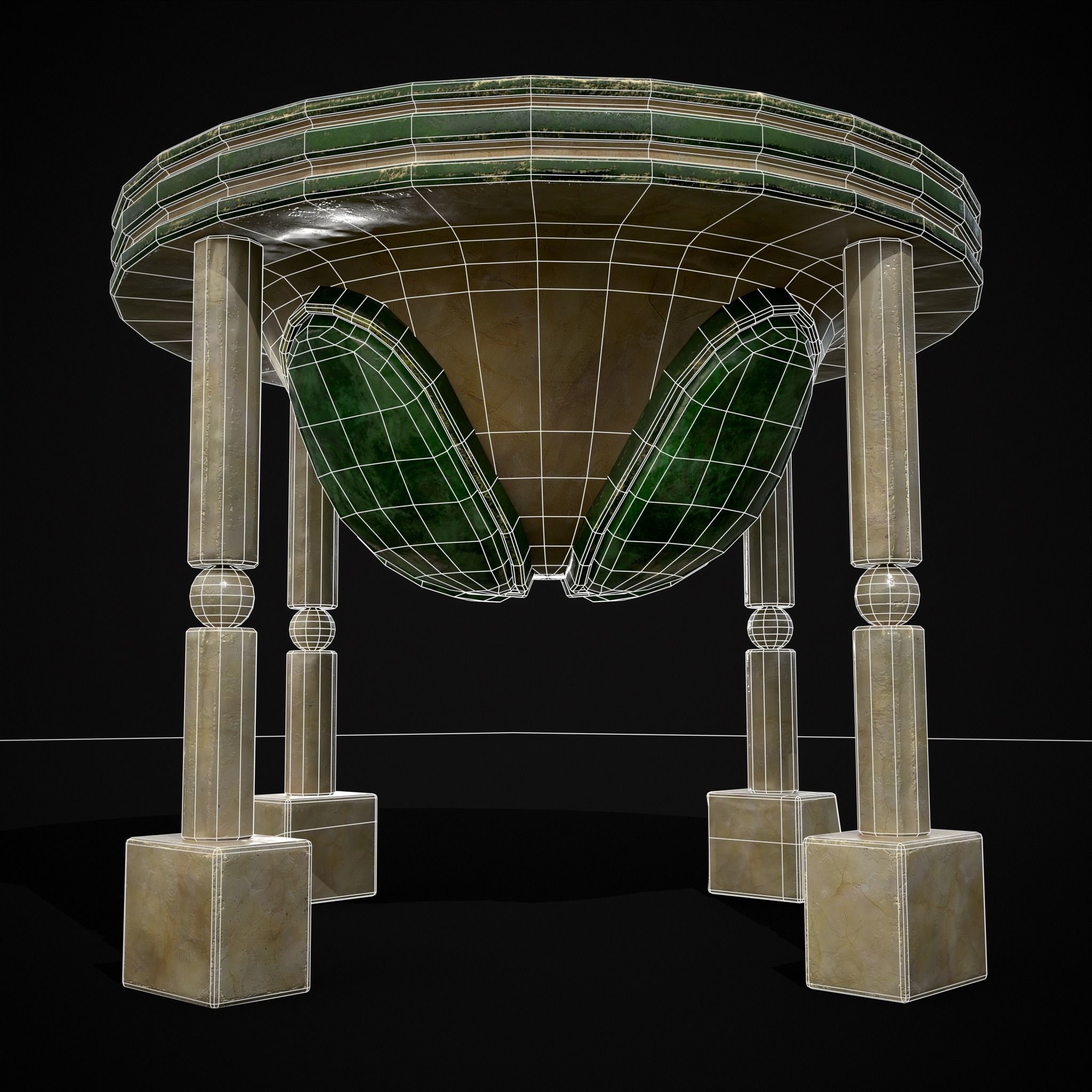 Marble Cauldron Low-poly 3D model_5