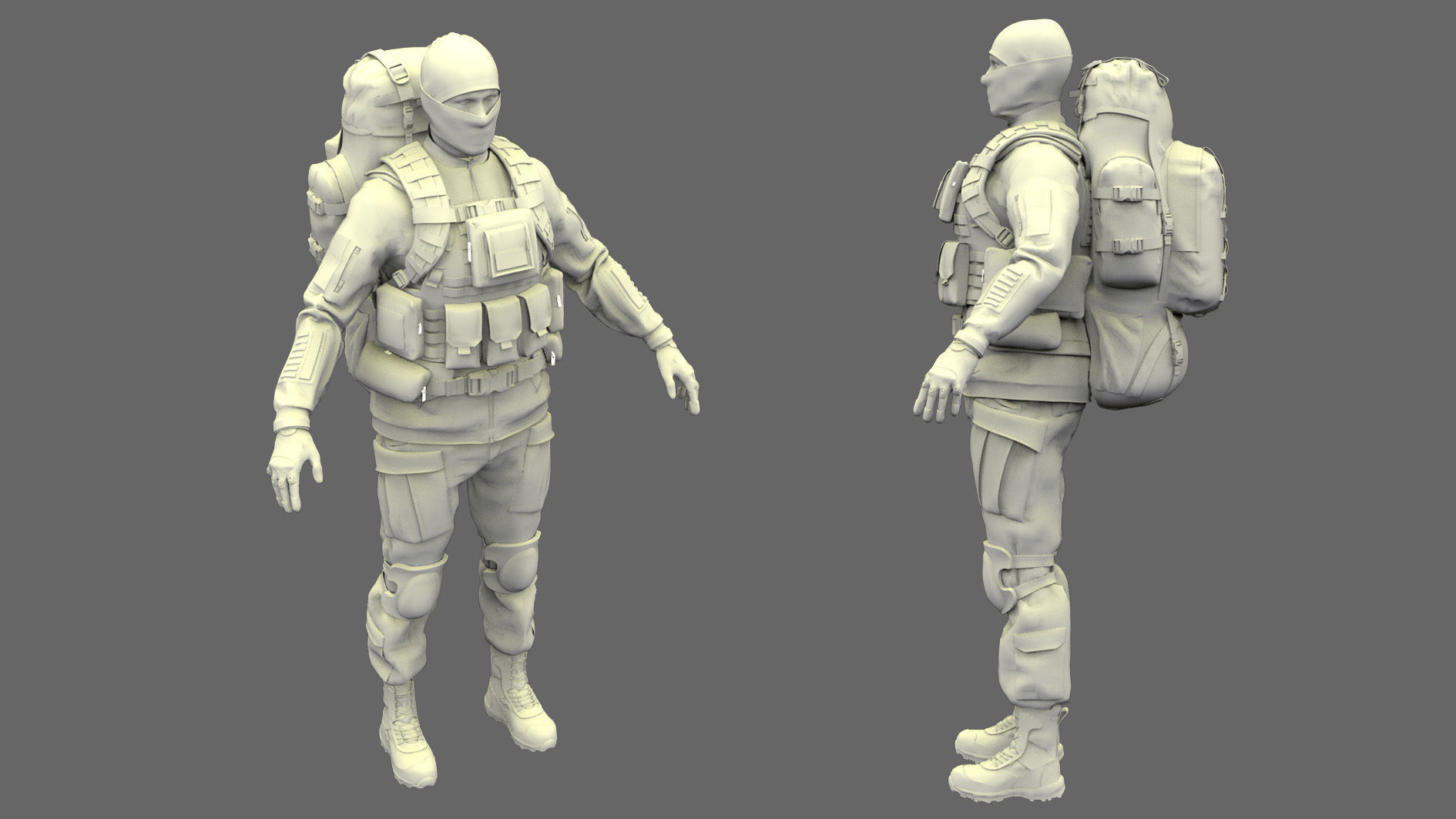 Military uniform and Equipment 3D model_4