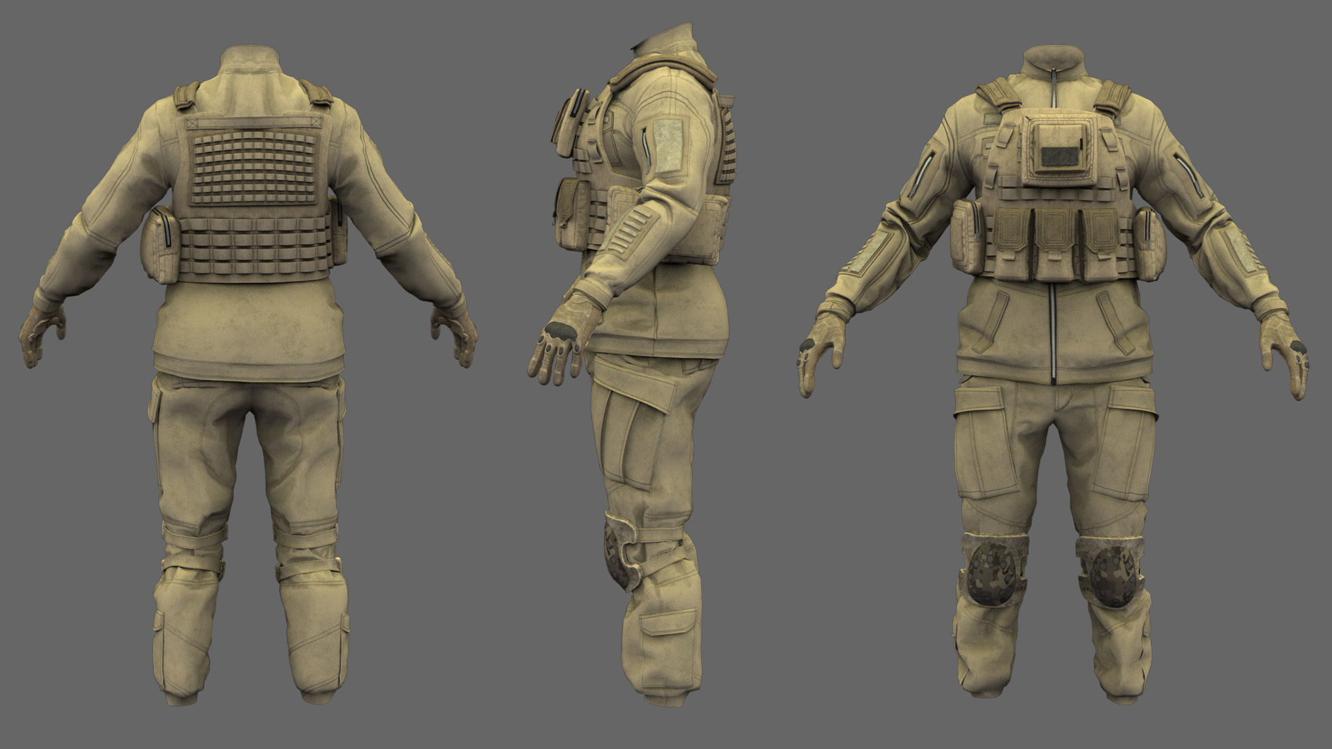 Military uniform and Equipment 3D model_5
