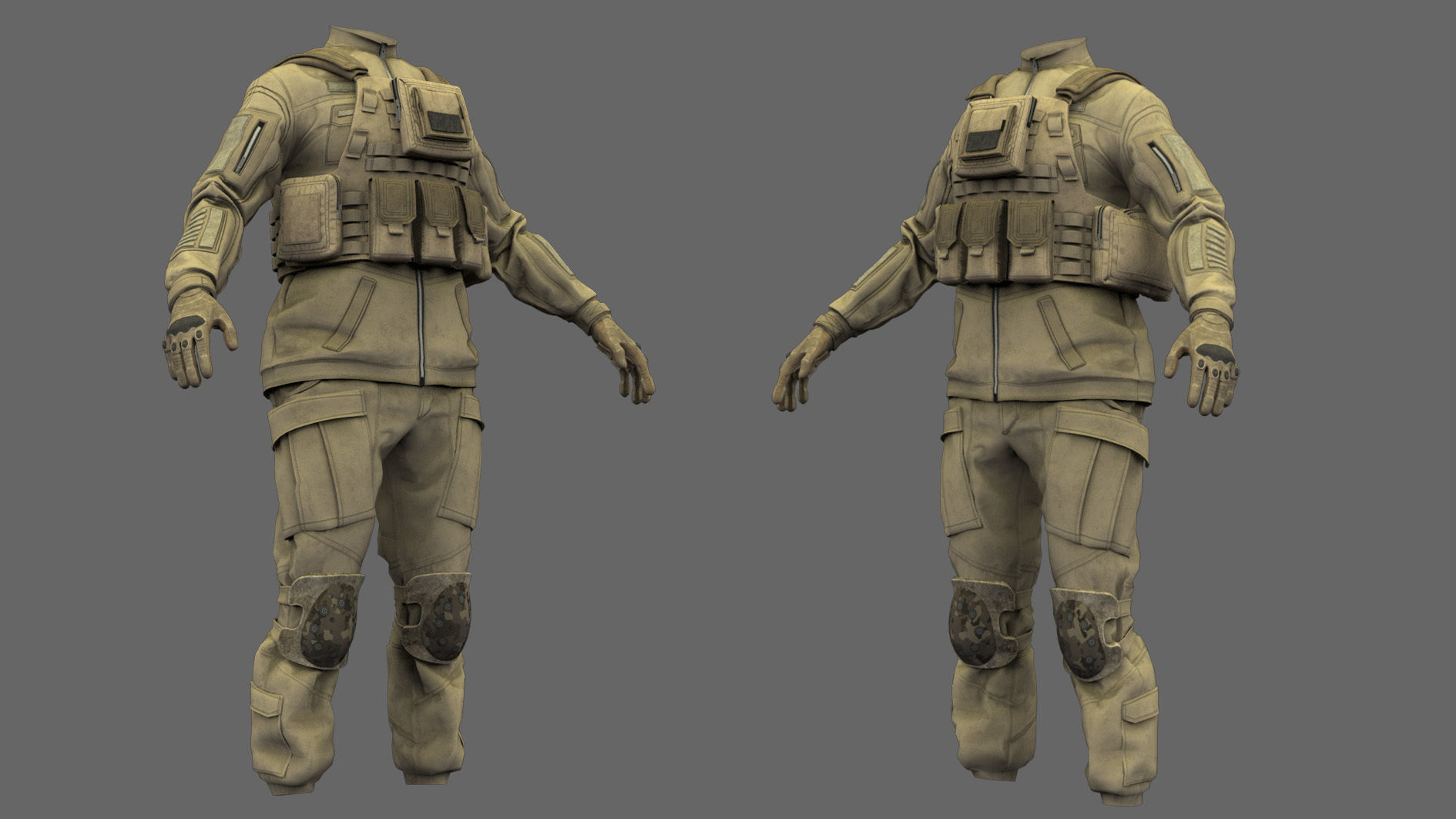 Military uniform and Equipment 3D model_6