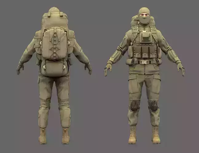Military uniform and Equipment  3D model
