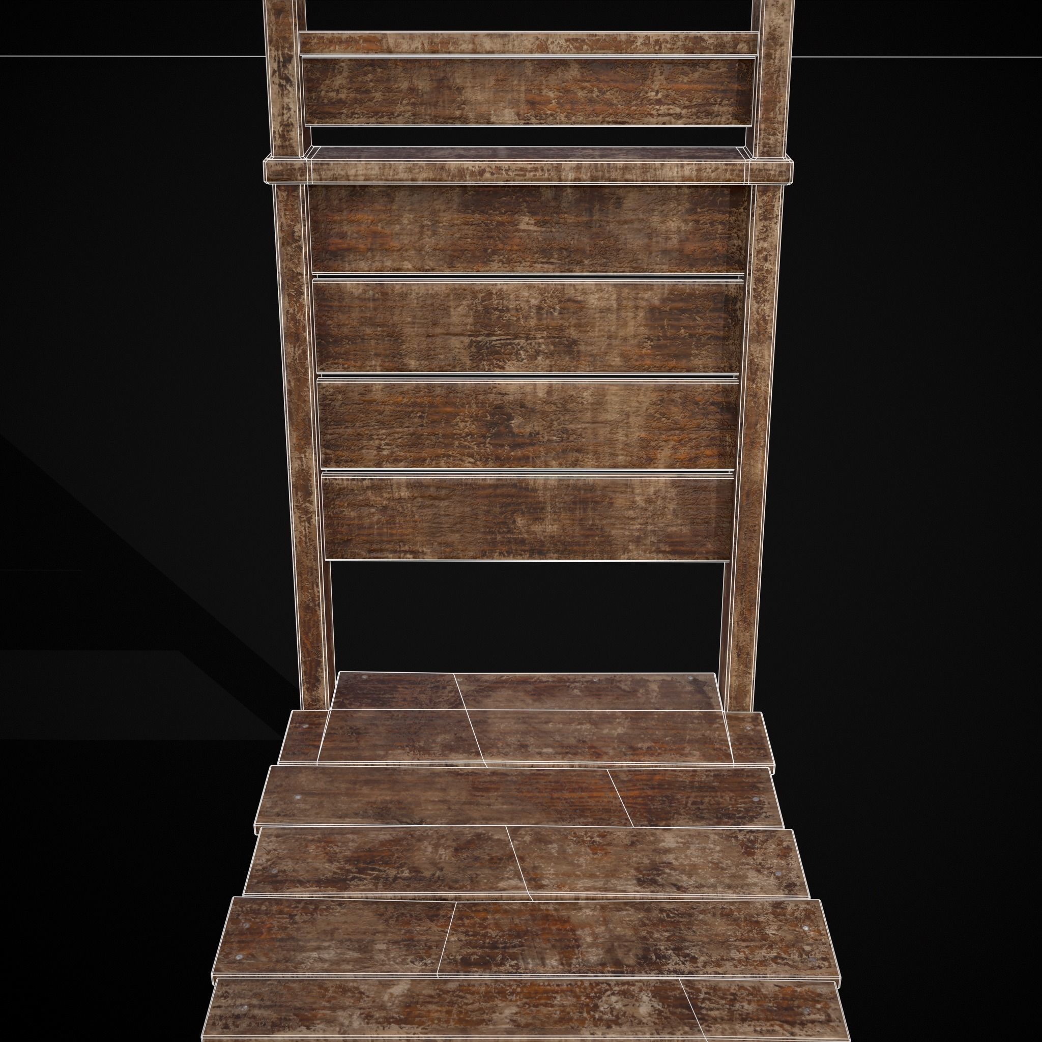 Sturdy Rustic Chair Low-poly 3D model_18