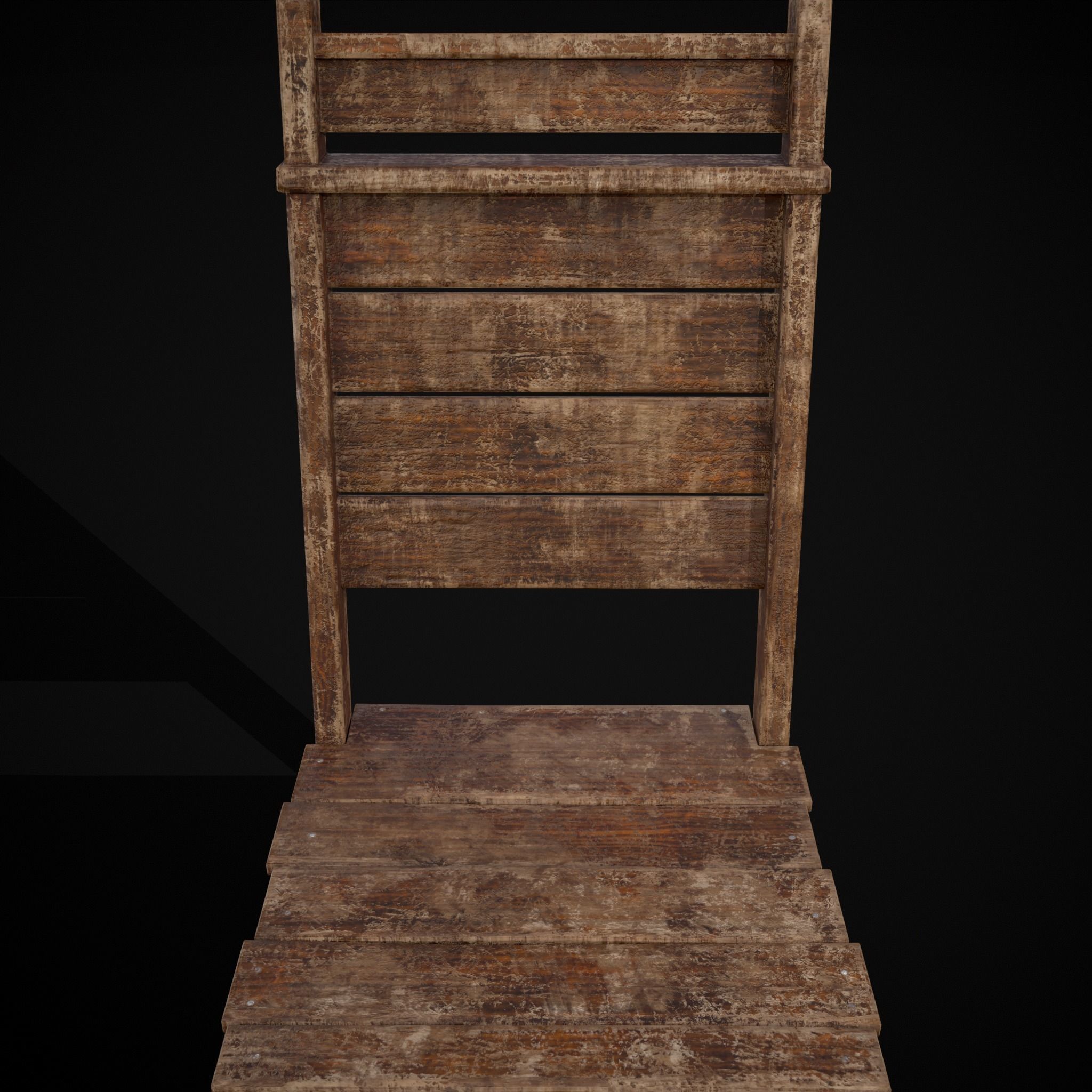 Sturdy Rustic Chair Low-poly 3D model_17