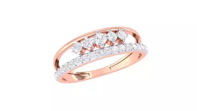High Jewelry Diamond Band Ring renders 3dm stl details 3D print model