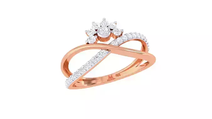 Flower Wire Mesh High Jewelry Diamond Cocktail Ring renders 3dm