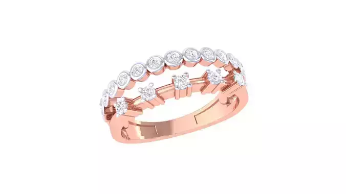 Duo Eternity Band High Jewelry Diamond Cocktail Ring renders 3dm