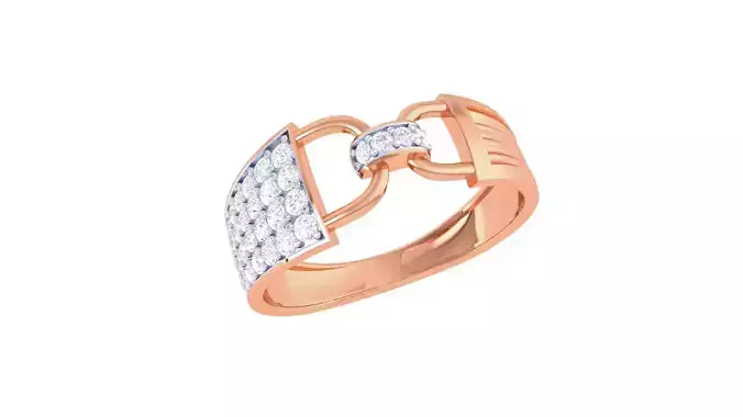 Chain Lock High Jewelry Diamond Cocktail Ring renders 3dm stl 3D print model
