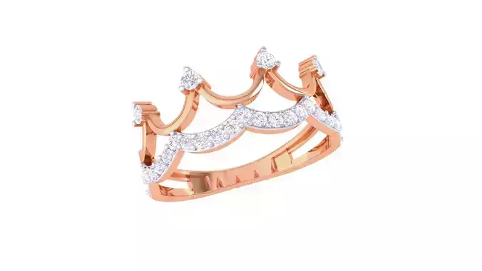 Crown High Jewelry Diamond Cocktail Ring renders 3dm stl details 3D print model