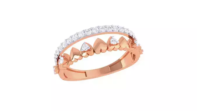 Heart Love Valentine High Jewelry Diamond Cocktail Ring renders