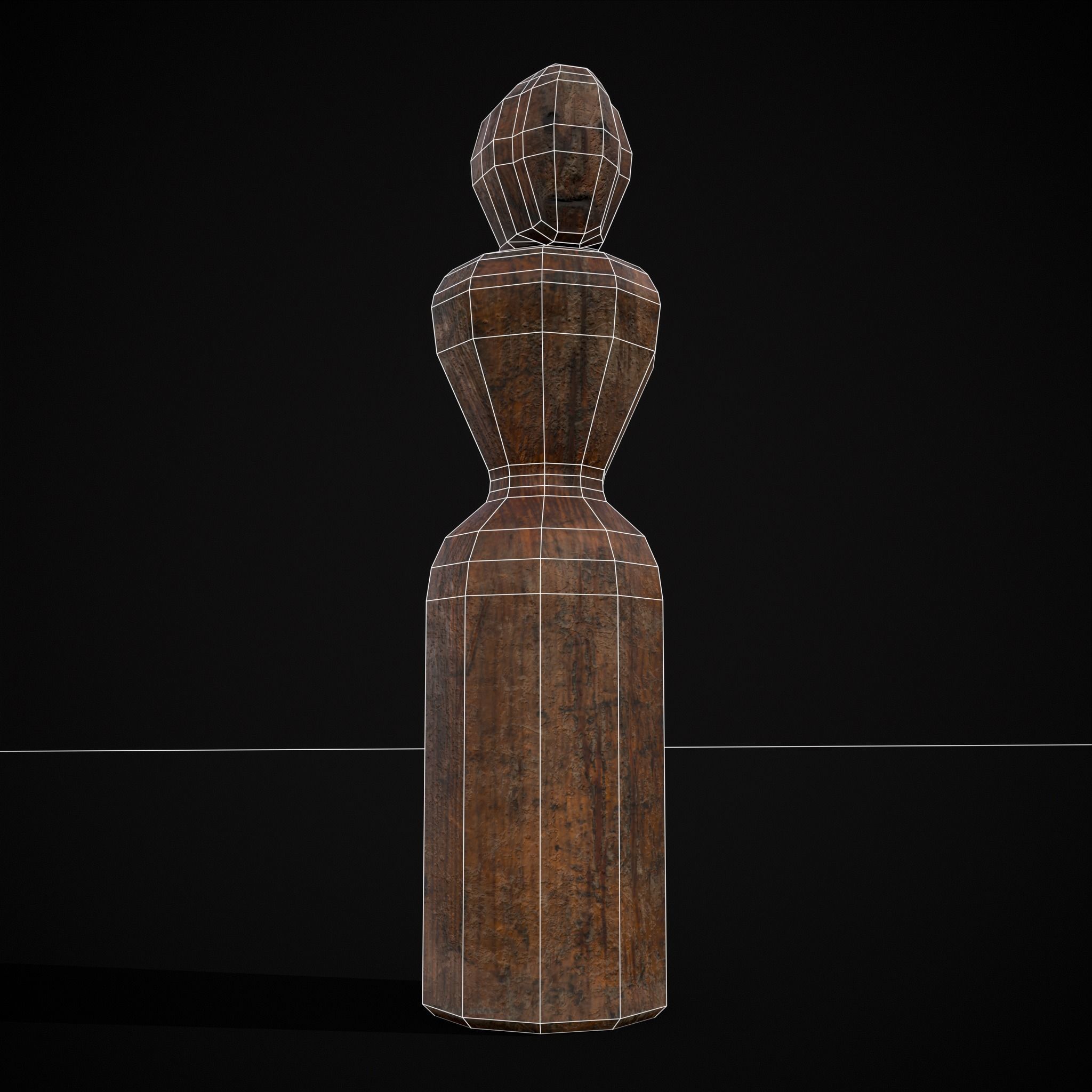 Old Wooden Dolls Low-poly 3D model_18