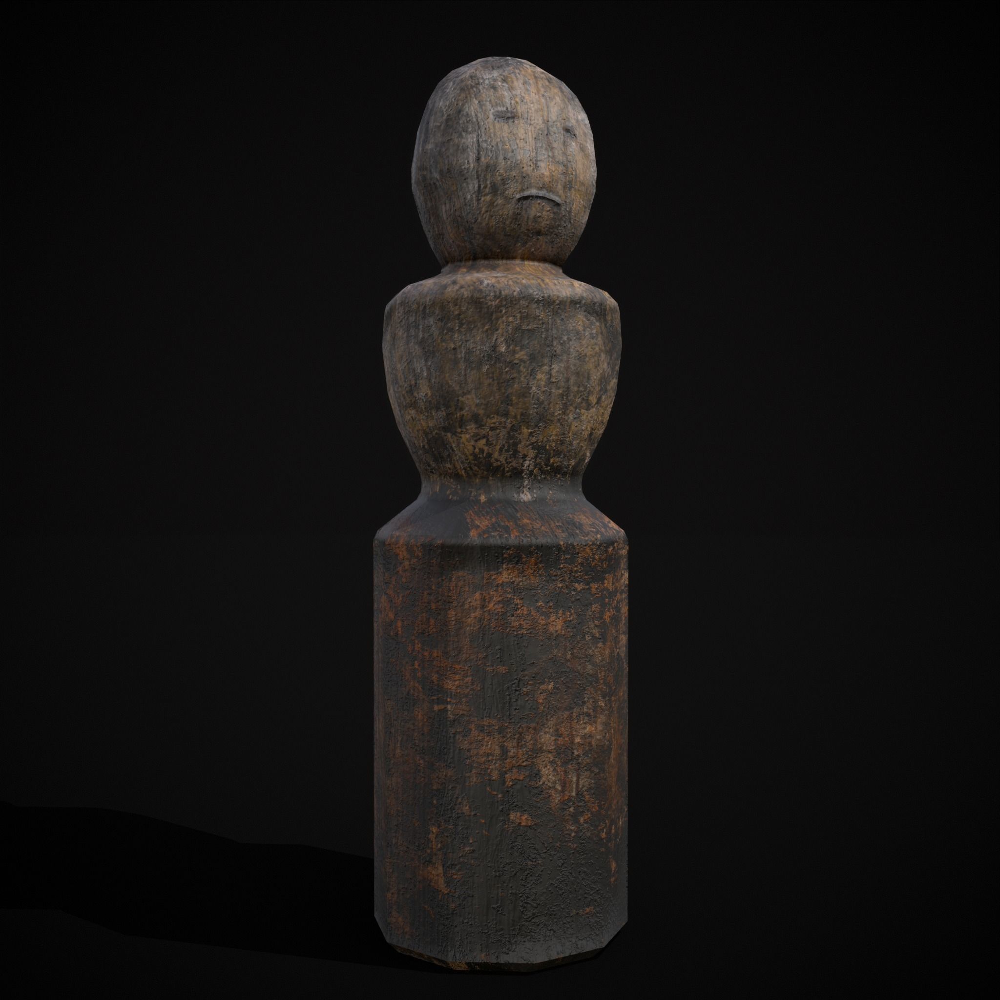 Old Wooden Dolls Low-poly 3D model_13