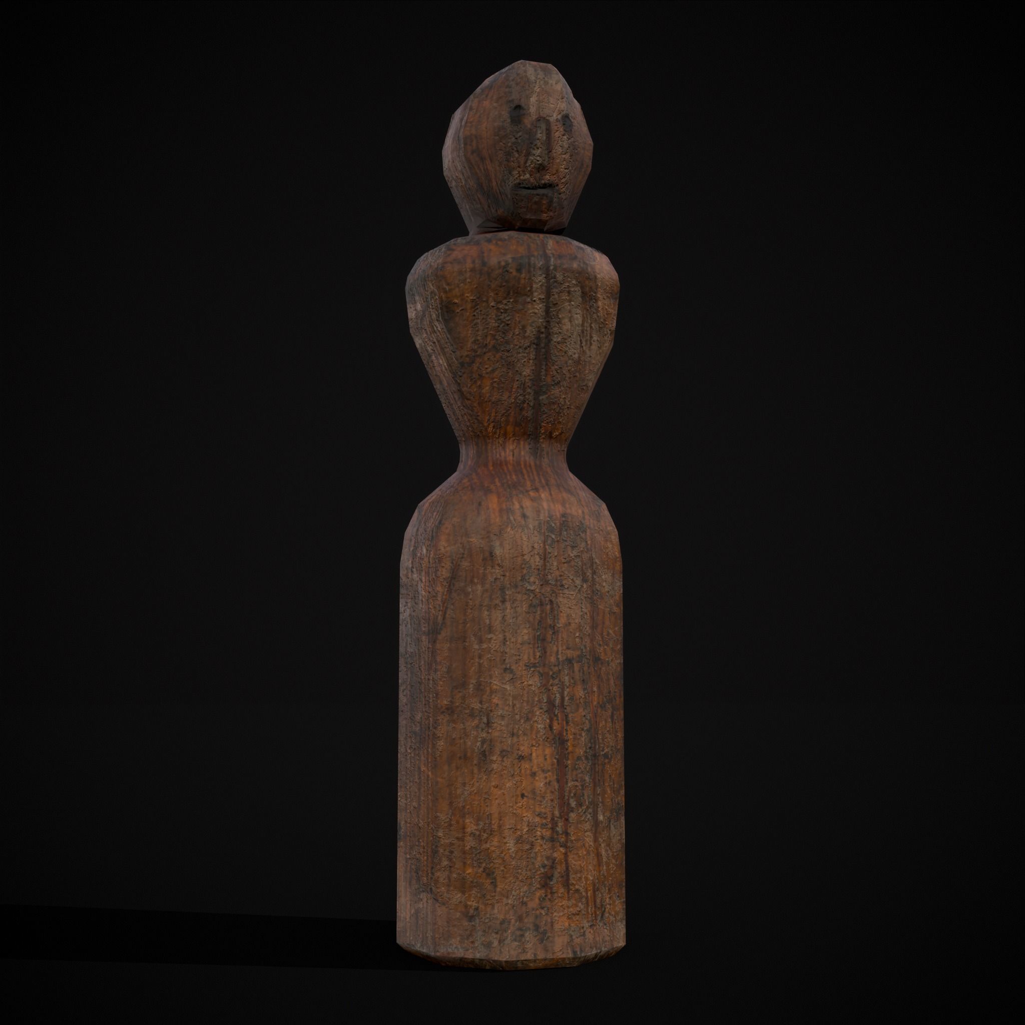 Old Wooden Dolls Low-poly 3D model_17