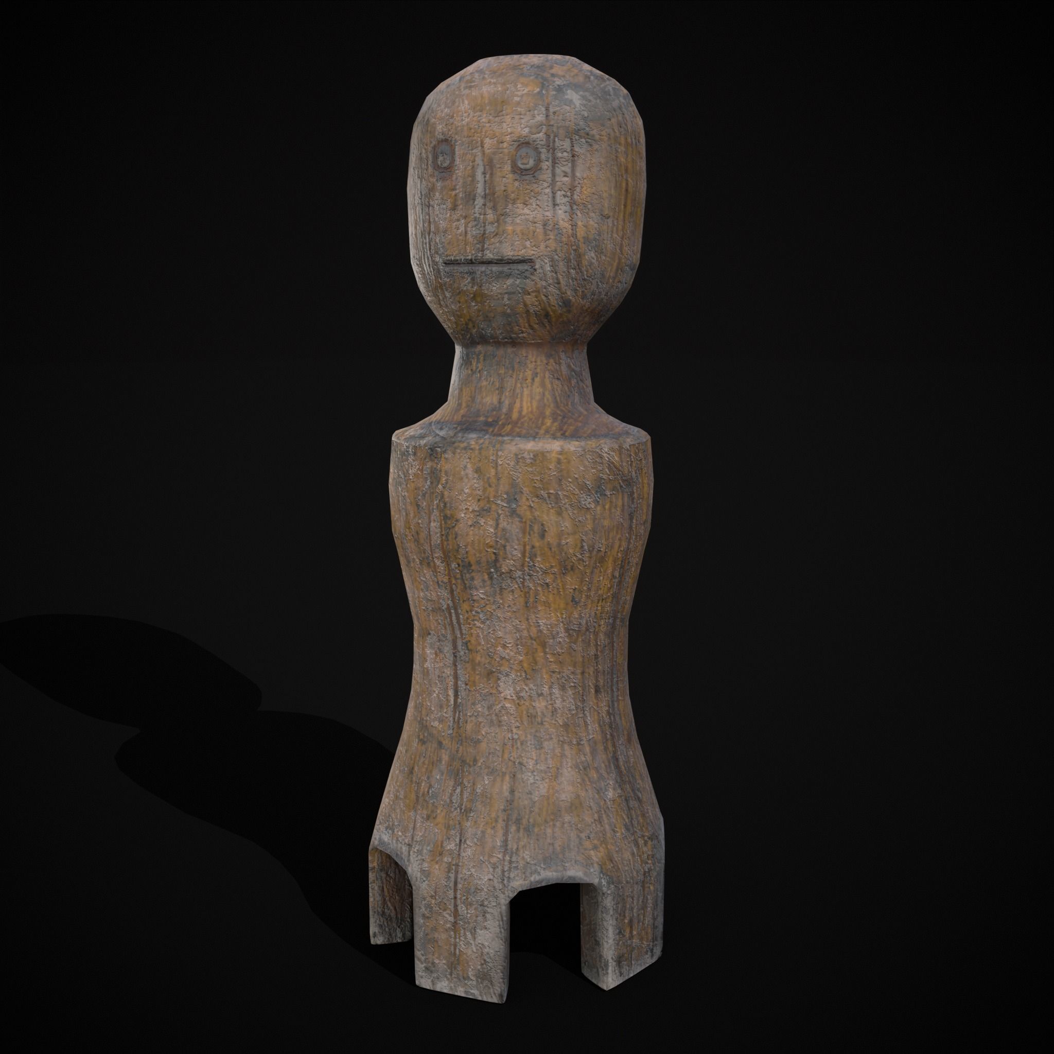 Old Wooden Dolls Low-poly 3D model_11