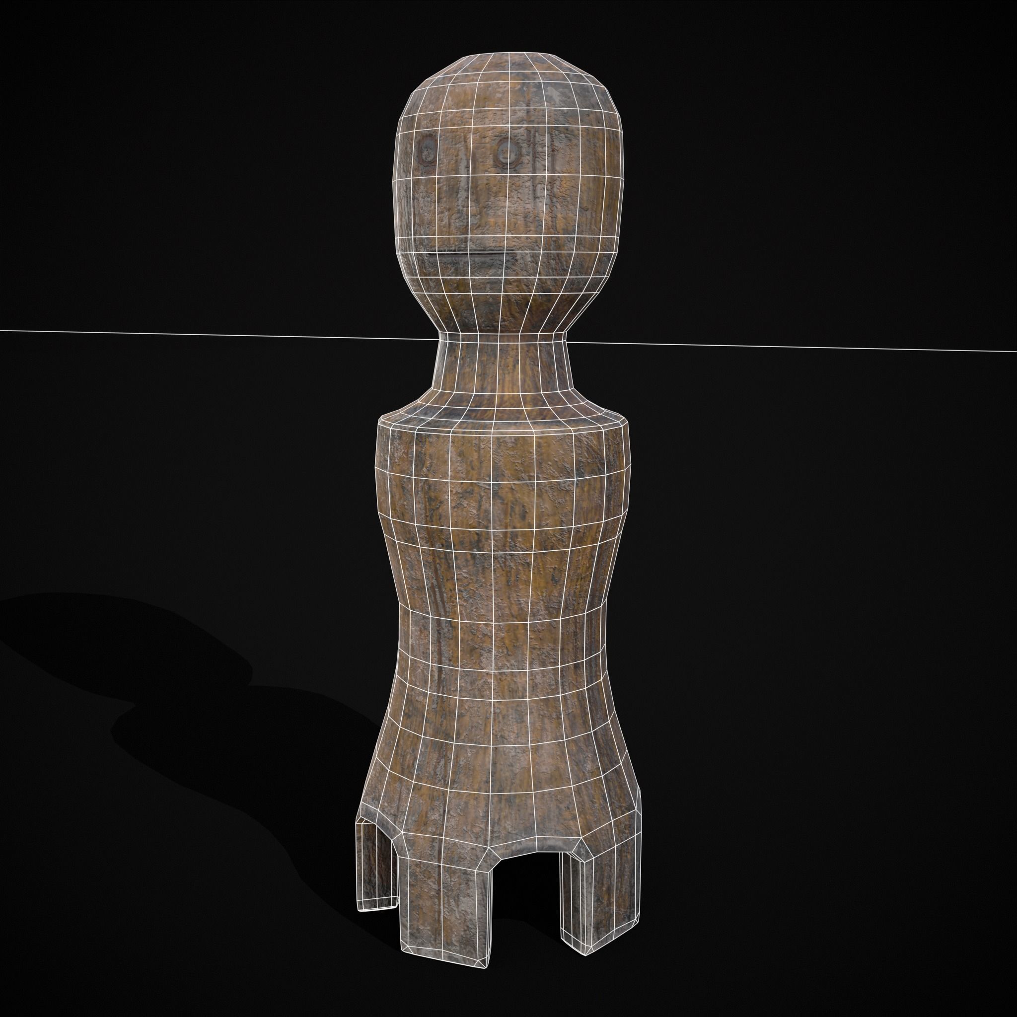 Old Wooden Dolls Low-poly 3D model_12