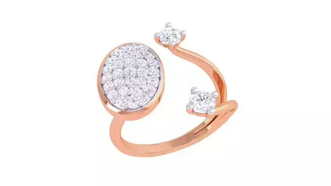 High Jewelry Diamond Cocktail Ring renders 3dm stl details