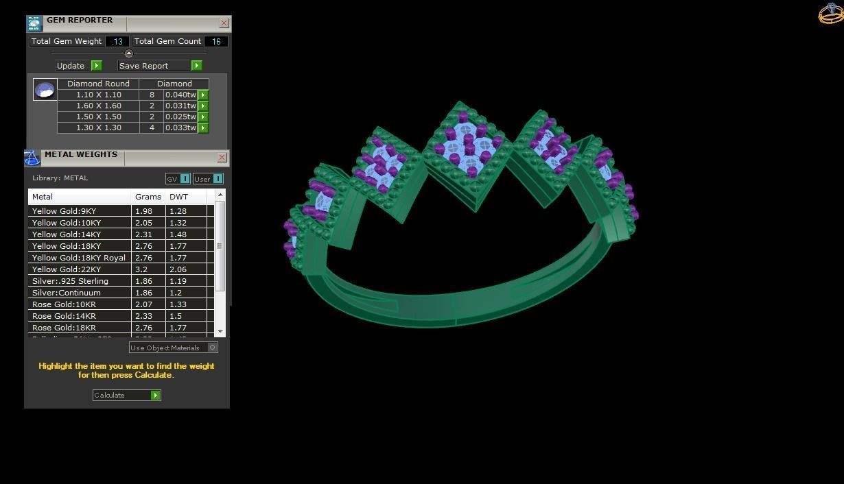 High Jewelry Diamond Cocktail Ring renders 3dm stl details 3D print model_3