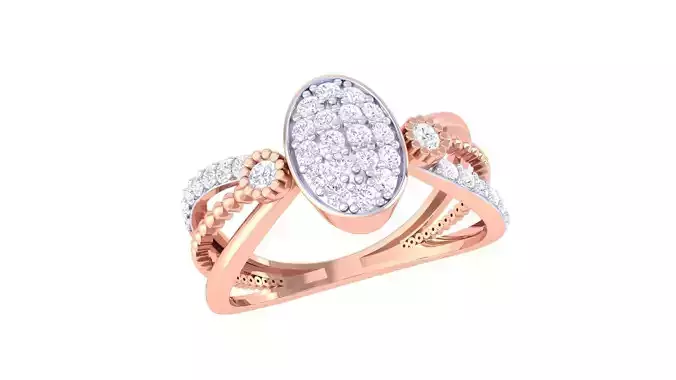 High Jewelry Diamond Cocktail Ring renders 3dm stl details