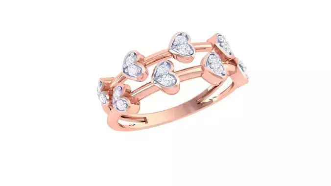 Heart Love Valentine Eternity Band Ring renders 3dm stl details