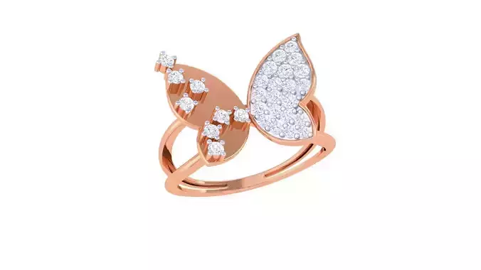 Butterfly High Jewelry Diamond Cocktail Ring renders 3dm stl 3D print model
