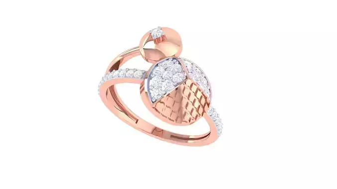 High Jewelry Diamond Cocktail Ring renders 3dm stl details