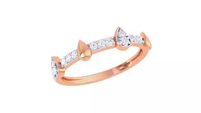 Light weight Diamond Cocktail Ring renders 3dm stl details
