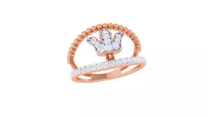 Trident Wire Mesh High Jewelry Diamond Cocktail Ring renders 3dm