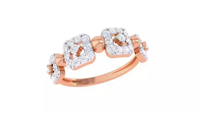 High Jewelry Diamond Cocktail Ring renders 3dm stl details