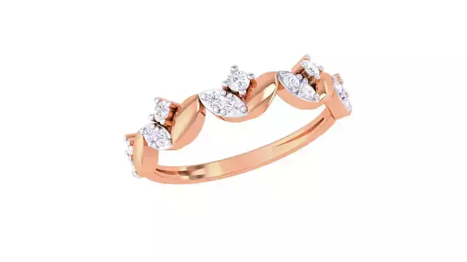 Leaves High Jewelry Diamond Cocktail Ring renders 3dm stl 