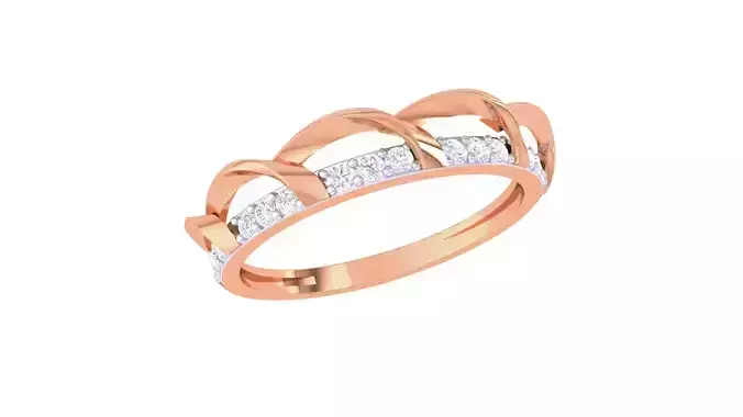 Twisted Wire High Jewelry Diamond Cocktail Ring renders 3dm stl