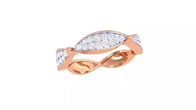 Twisted Wire High Jewelry Diamond Cocktail Ring renders 3dm stl