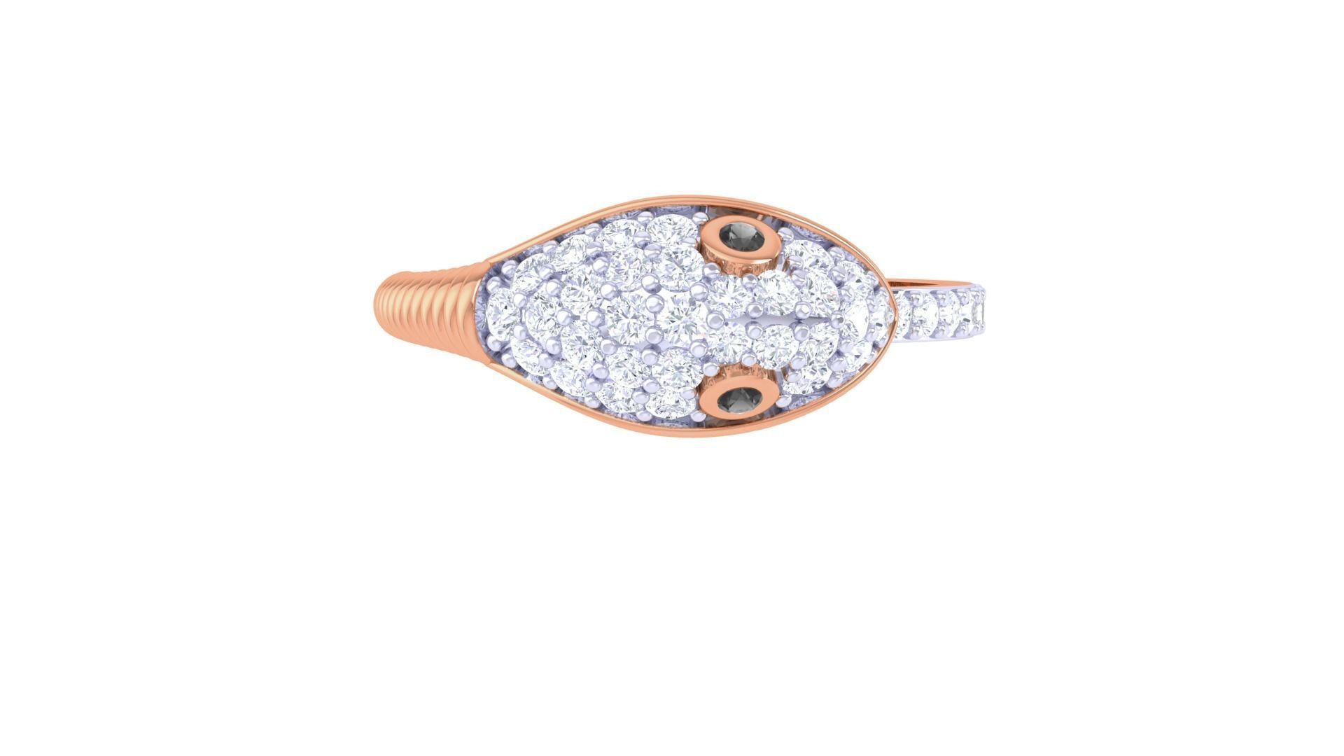 Snake Head High Jewelry Diamond Cocktail Ring renders 3dm stl 3D print model_7