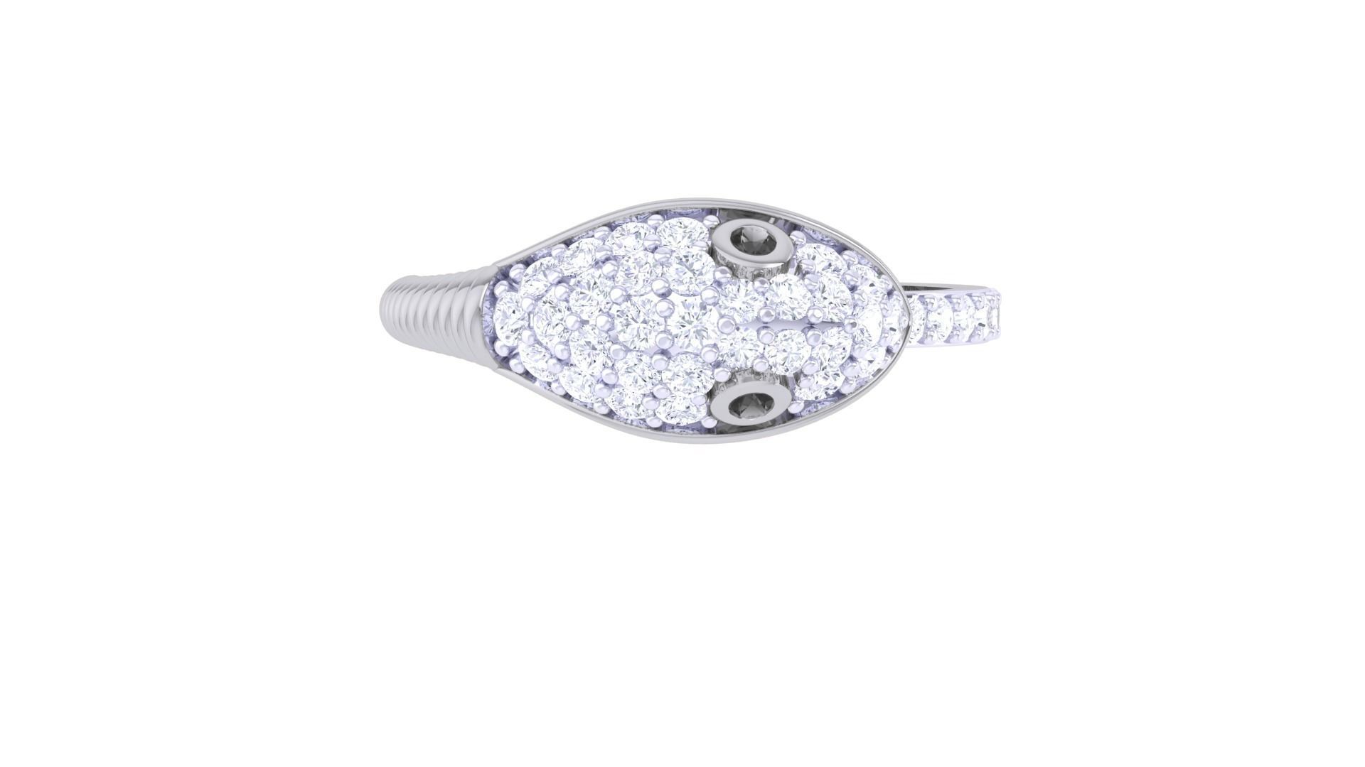 Snake Head High Jewelry Diamond Cocktail Ring renders 3dm stl 3D print model_6