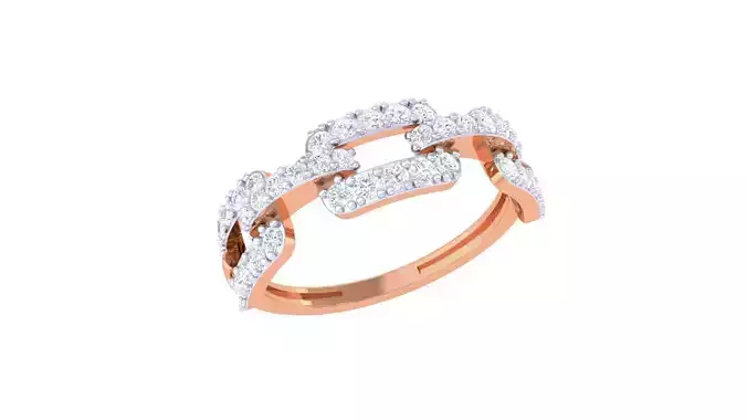 Chain Links High Jewelry Diamond Cocktail Ring renders 3dm stl  3D print model