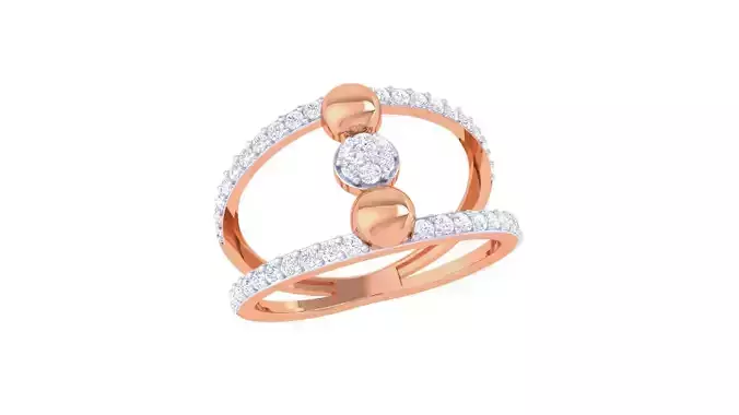 Wire Mesh Balls High Jewelry Diamond Cocktail Ring renders 3dm