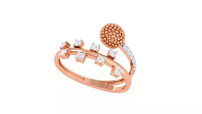 Beads Balls Wire Mesh High Jewelry Diamond Cocktail Ring renders 3D print model