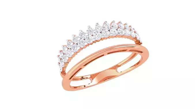 Wire High Jewelry Diamond Cocktail Ring renders 3dm stl details