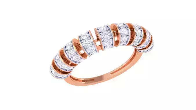 Spiral High Jewelry Diamond Cocktail Ring renders 3dm stl