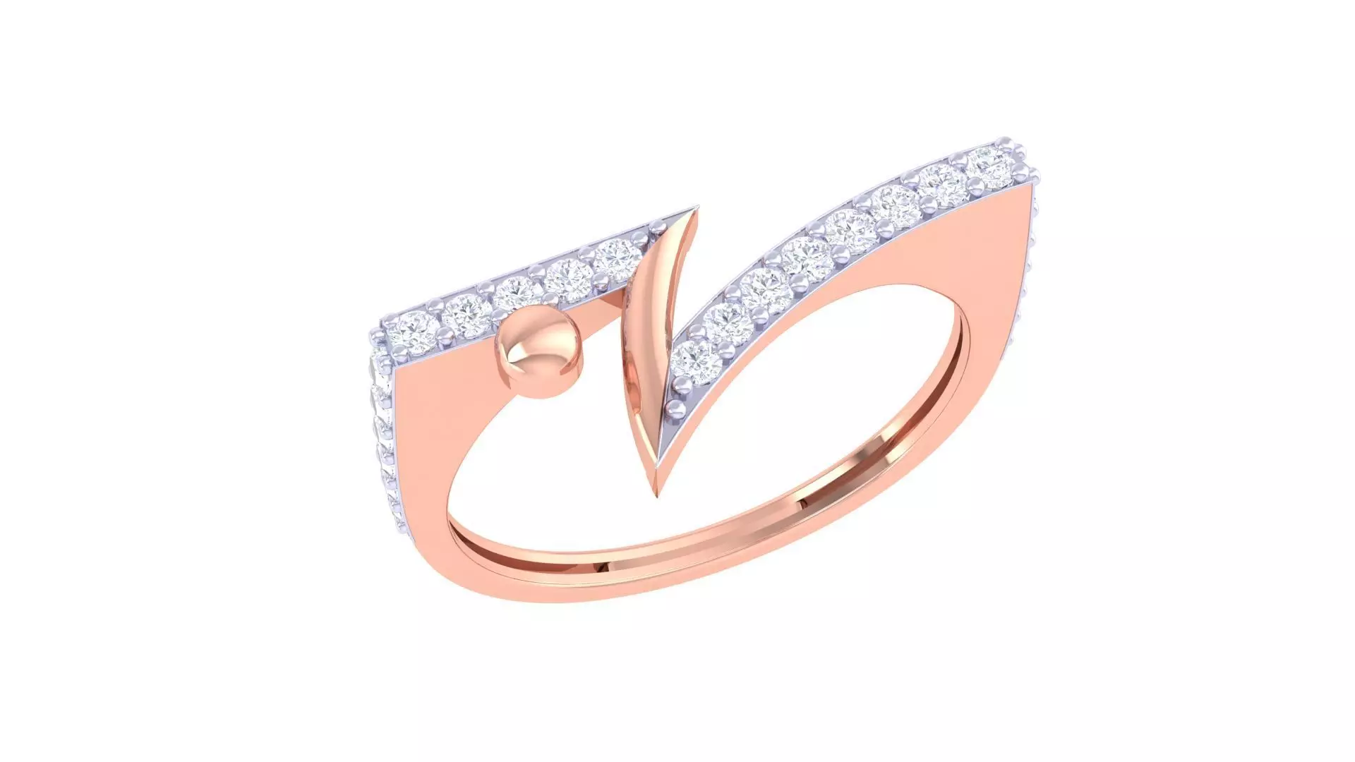 Z Wire High Jewelry Diamond Cocktail Ring renders 3dm stl 3D print model