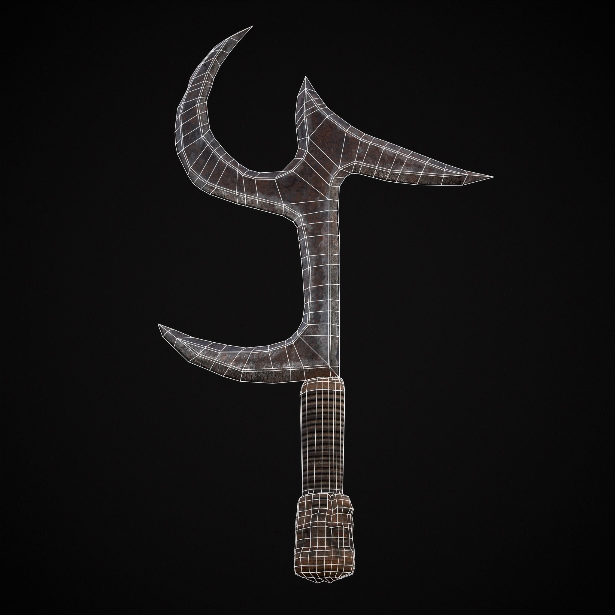African Mambele Low-poly 3D model_16