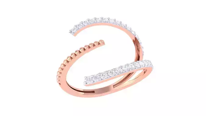 Wire Beads High Jewelry Diamond Cocktail Ring renders 3dm stl  3D print model