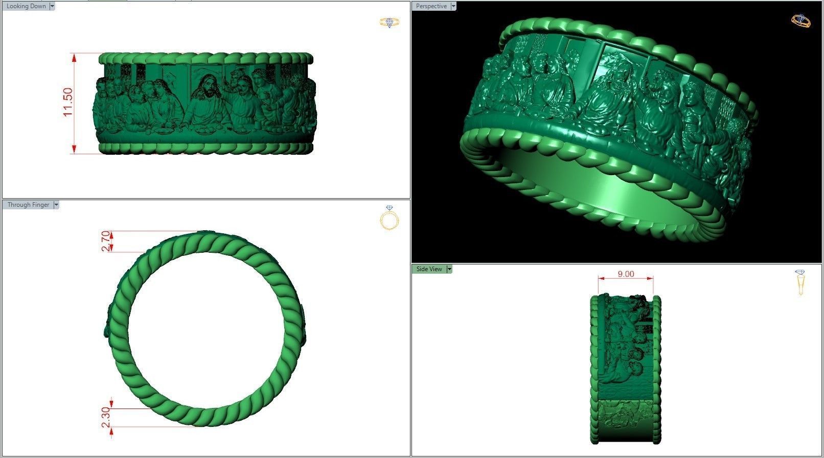 The Last Supper Band Jesus Christ ang Twelwe Apostles 3D print model_6