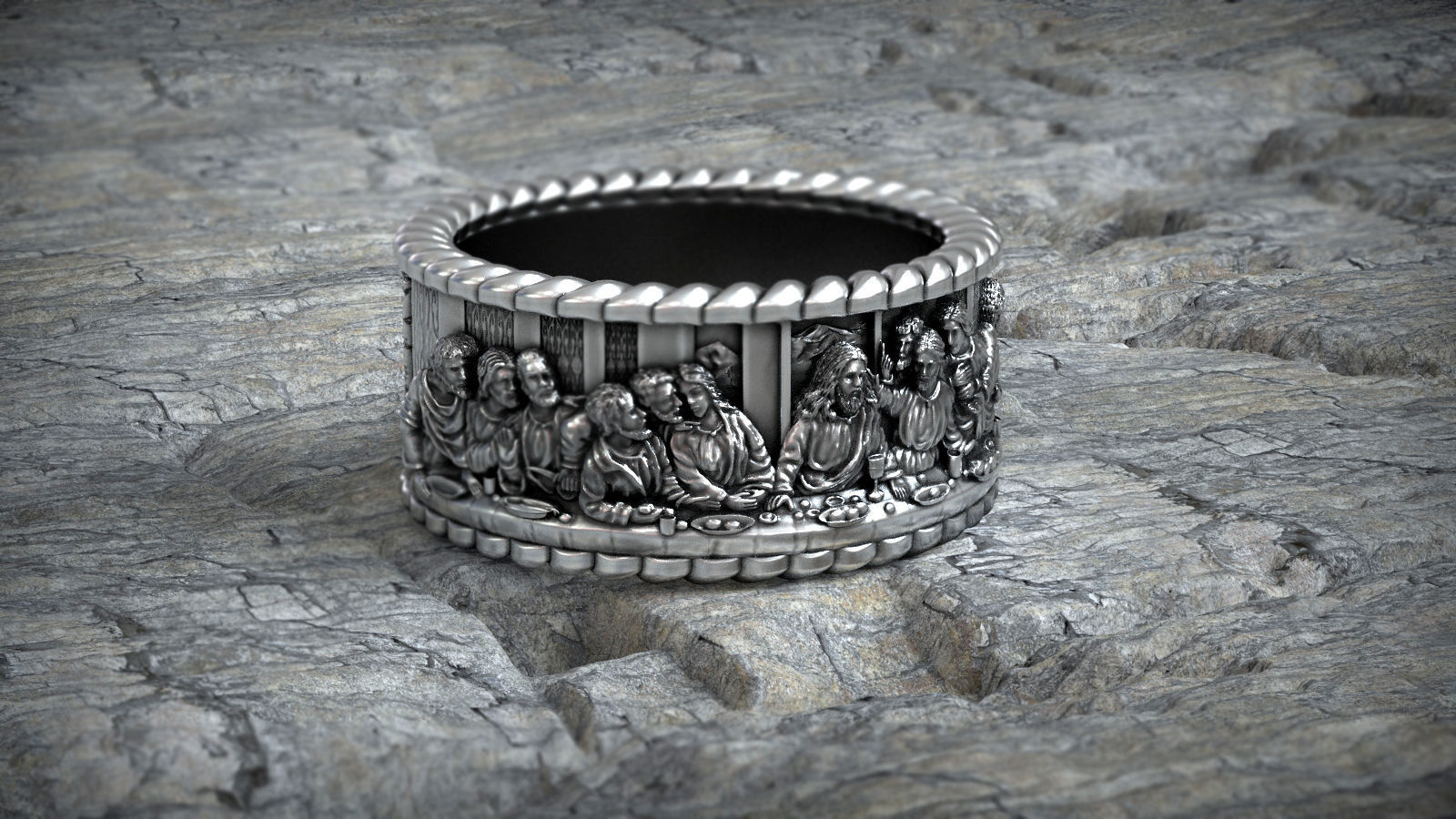 The Last Supper Band Jesus Christ ang Twelwe Apostles 3D print model_5