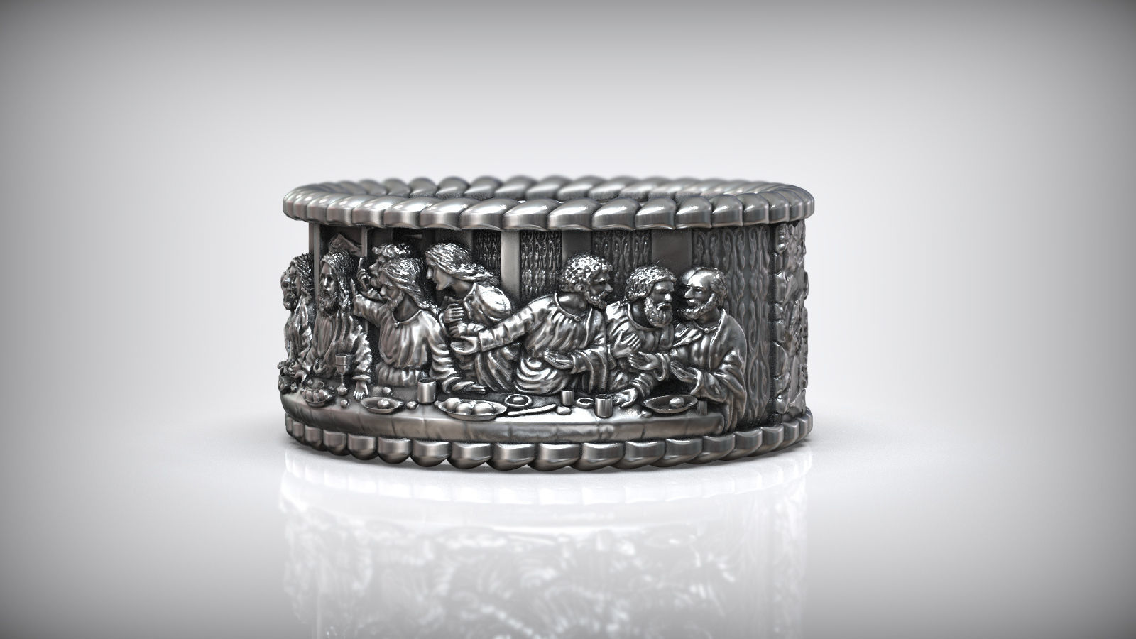 The Last Supper Band Jesus Christ ang Twelwe Apostles 3D print model_1