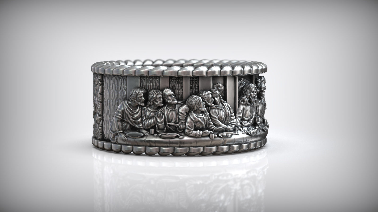 The Last Supper Band Jesus Christ ang Twelwe Apostles 3D print model_2