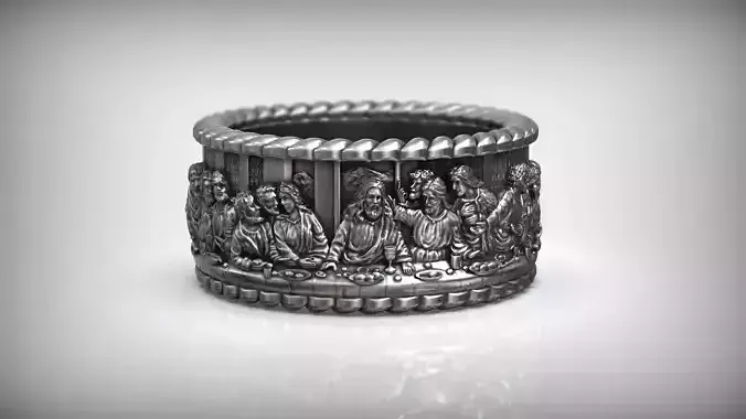 The Last Supper Band Jesus Christ ang Twelwe Apostles 3D print model