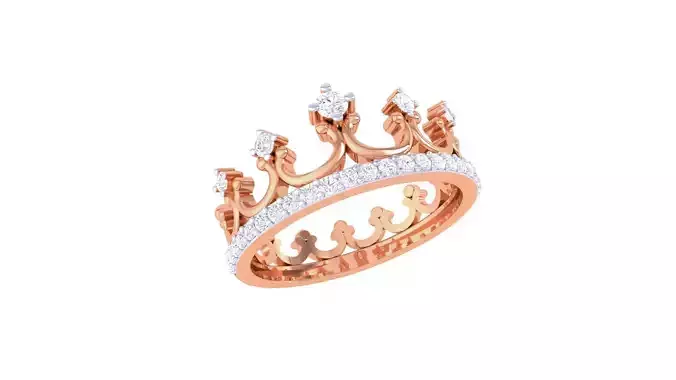 Crown High Jewelry Diamond Cocktail Ring renders 3dm stl details 3D print model