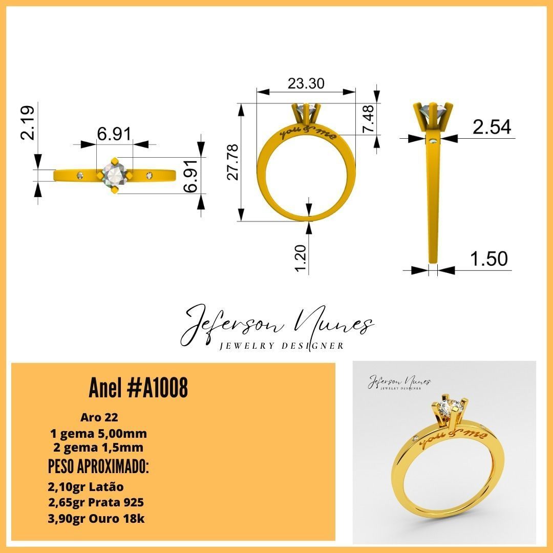 Anel A1008 3D print model_2