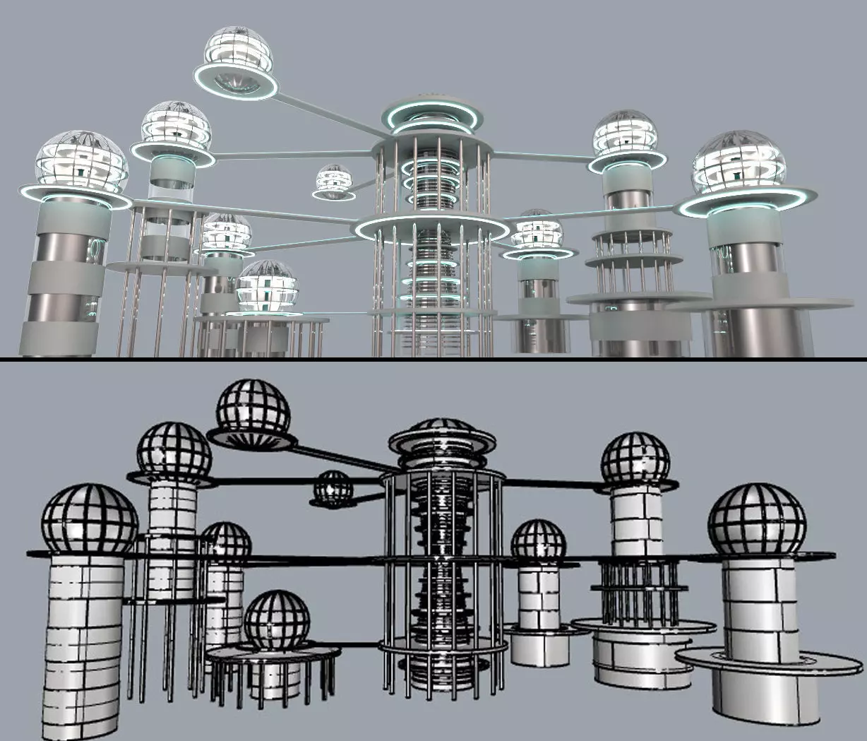 Futuristic Underwater City 3D model